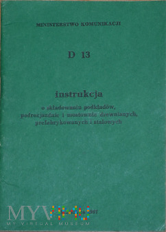 D13-1987 Instrukcja o składowaniu podkładów