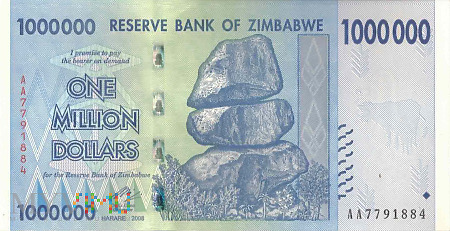 Zimbabwe - 1 000 000 dolarów (2008)