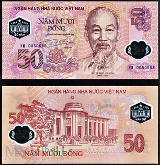 Duże zdjęcie Wietnam 2001 , 50 dong ,P 118- banknot polimerowy.