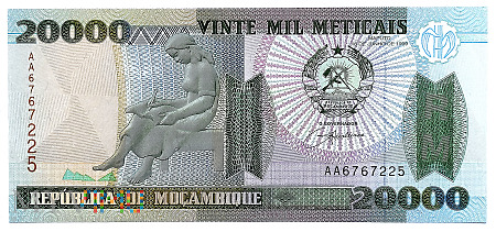 Mozambik 20 000 meticas 1999