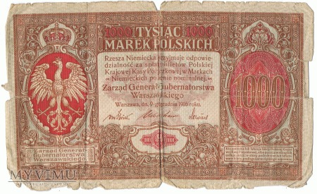 Duże zdjęcie 1000 marek polskich - 1916 rok.