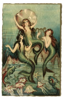 Duże zdjęcie Syreny i muszle Sofia Chiostri Mermaids Postcard