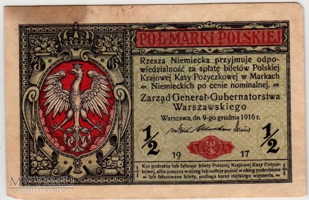 09.12.1916 - 1/2 Marki Polskiej