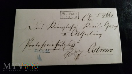 LIST MILITSCH - OSTROWO 1859