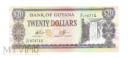 Gujana - 20 dolarów, (1966)
