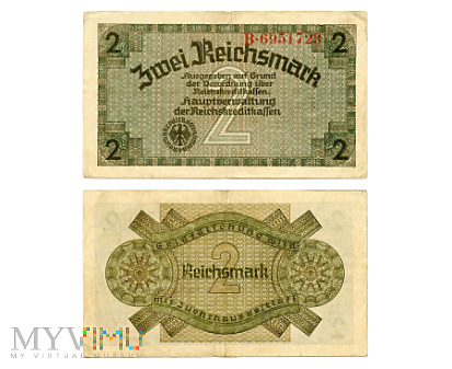Duże zdjęcie 2 Reichsmark 1940 (B6951723) terytoria okupowane