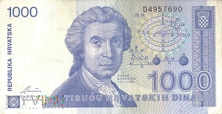 Chorwacja - 1 000 dinarów (1991)