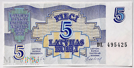 Łotwa 5 rubli 1992