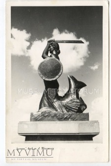 Duże zdjęcie W-wa - pomnik Syrena - 1960 ok.