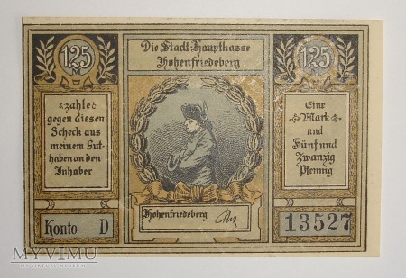 1,25 Mark 1922 r - Hohenfriedeberg - Dobromierz