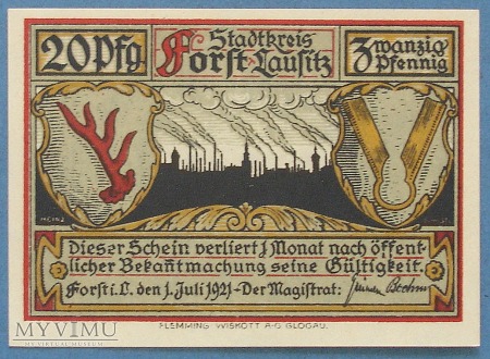 20 Pfennig 1921- Forst - Zasieki