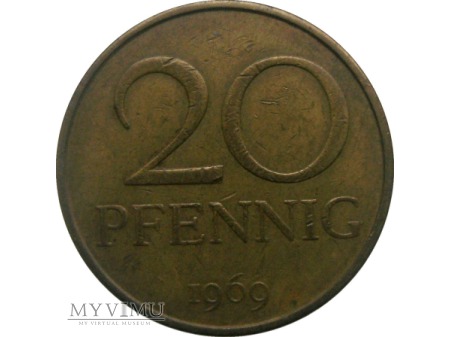 20 Pfennig, 1969 rok.