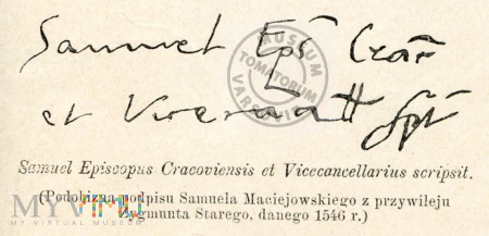 Podpis Samuela Maciejowskiego