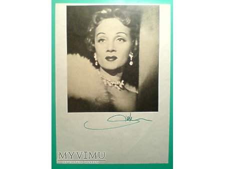 Marlene Dietrich oryginalny autograf Aktorka kino