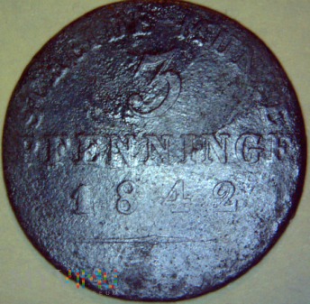 Fryderyk Wilhelm IV 1841-1861- 3 PFENNINGE 1842