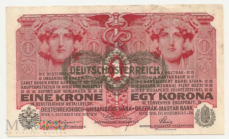 Duże zdjęcie Austria.9.Aw.1 krone .1919.P-49