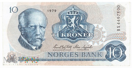 Duże zdjęcie Norwegia - 10 koron (1979)