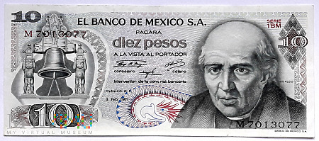 Duże zdjęcie Meksyk 10 pesos 1971