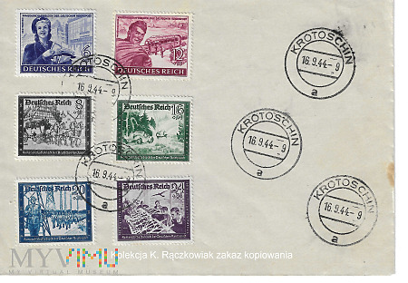 Całość filatelistyczna - Krotoszyn 16.09.1944 r.