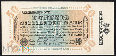 Reichsbanknote 50 mld mark 10.10.1923