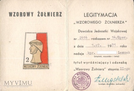 Wzorowy Żołnierz Wojska Polskiego wz.1968 r.