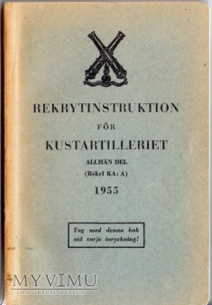 Rekrytinstruktion för kustartilleriet 1955