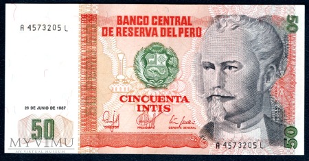 Peru, CINCUENTA INTIS 1987r.