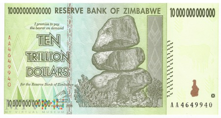 Zimbabwe - 10 000 000 000 000 dolarów (2008)