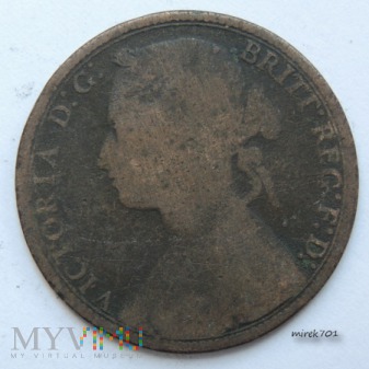 Moneta 1 pens 1879, One Penny Victoria