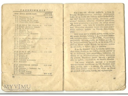Kalendarzyk CZPW Wojska Polskiego.1947.