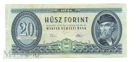 Węgry - 20 forintów, 1975r.