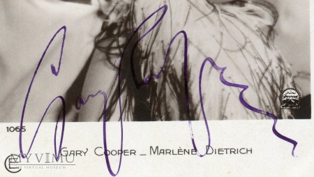Marlene Dietrich Gary Cooper Autograph 1065