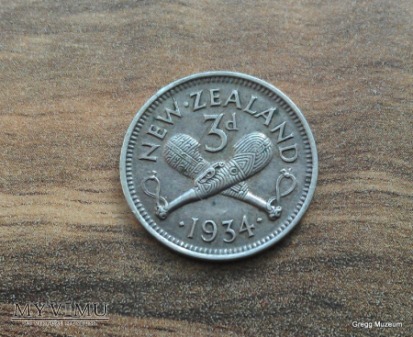 3 Pence-New Zeland 1934