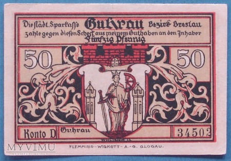 50 Pfennig 1922 r - Guhrau - Gora