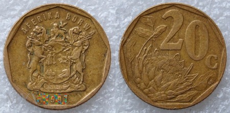 South Africa, 20 cents 1997 Borwa