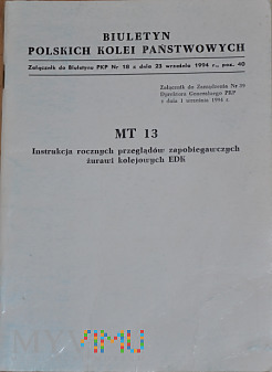 Mt13-1994 Instrukcja przeglądów żurawii kol. EDK