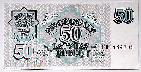 Łotwa 50 rubli 1992