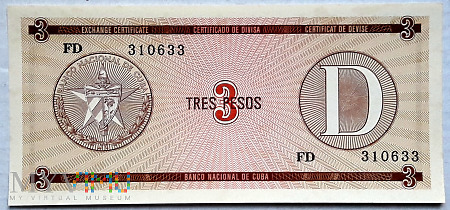 Kuba 3 pesos 1990