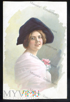 Kobieta w kapeluszu - lata 20/30-te XX w.