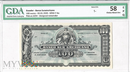Ekwador 100 Sucres 01.02. 1920 r