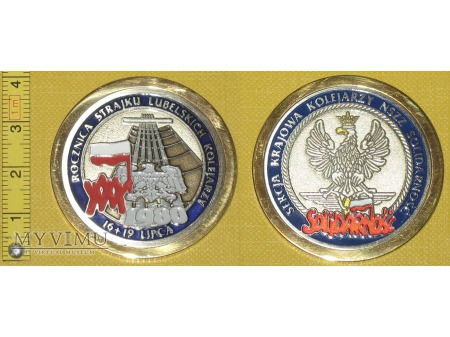 Medal kolejowy - związkowy NSZZ "Solidarność"