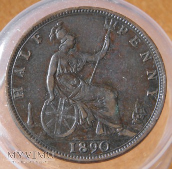 1/2 Penny 1890 W. Brytania