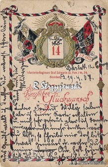 Duże zdjęcie Karta 14 Pułk Piechoty im. Graf Schwerin Bydgoszcz
