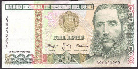Peru, 1000 INTIS 1988r.
