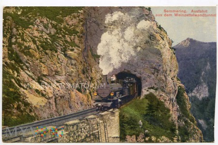 Semmering - Wyjazd z tunelu Weinzettelwand 1915