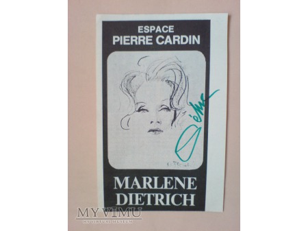 Marlene Dietrich Autograf na wycinku prasowym