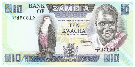 Duże zdjęcie Zambia - 10 kwacha (1988)