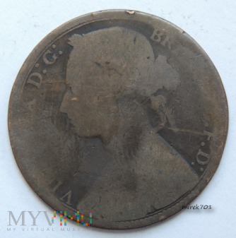 Moneta 1 pens 1876, One Penny Victoria