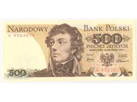 500 złotych 1974 rok seria A