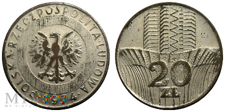 Duże zdjęcie 20 złotych, 1974, fałszerstwo (I)